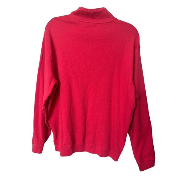 Johnnie O Sweater West Coast Prep Pima Cotton Mens XL Red 1/4 Zip Sweater - Picture 4 of 5